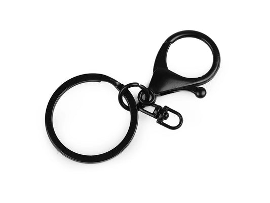 Metal keychain clip, 23 x 33 mm| black