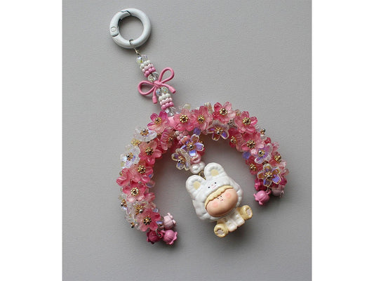 Image with metal pendant – bow 13×20 mm, 5 pcs | assorted shades – available at Šarlotes audumi