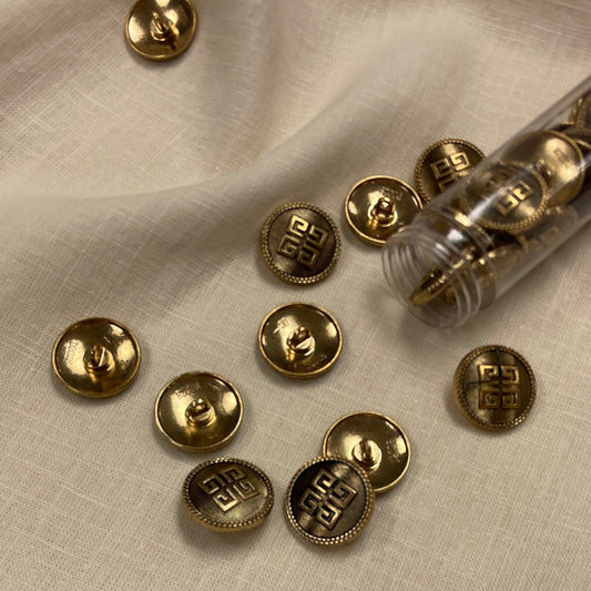 Metal buttons on a shank 15 mm - gold