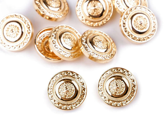Metal buttons on a shank 17.4 mm - gold
