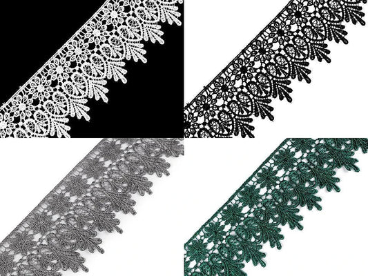 Image with lace 7 cm - dark green – available at Šarlotes audumi