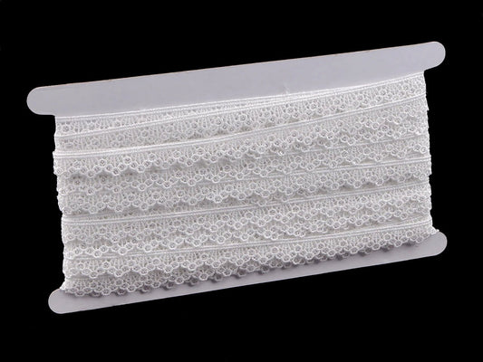 Image of glitter lace 1.4 cm - white – available at Šarlotes audumi