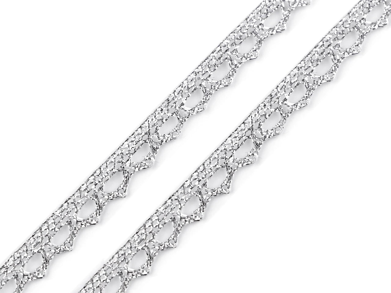 Zdjęcie koronki – srebrnej, 1 cm – dostępne w Šarlotes audumi