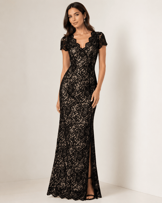 Image of lace fabric - black 130 g/m² – available at Šarlotes audumi