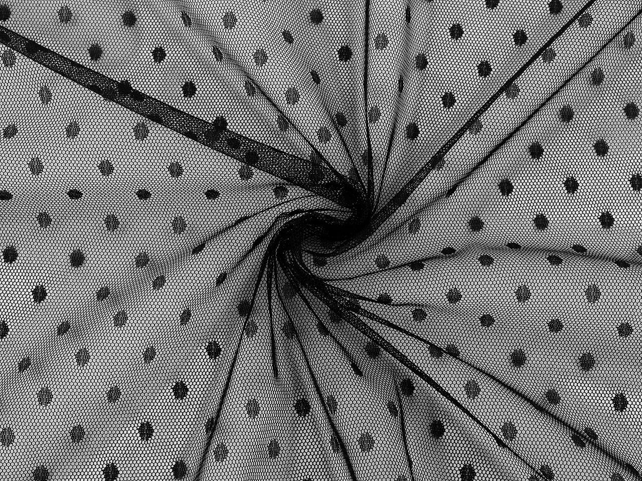 Image of soft tulle with polka dots - black 40 g/m² – available at Charlotte's Fabrics