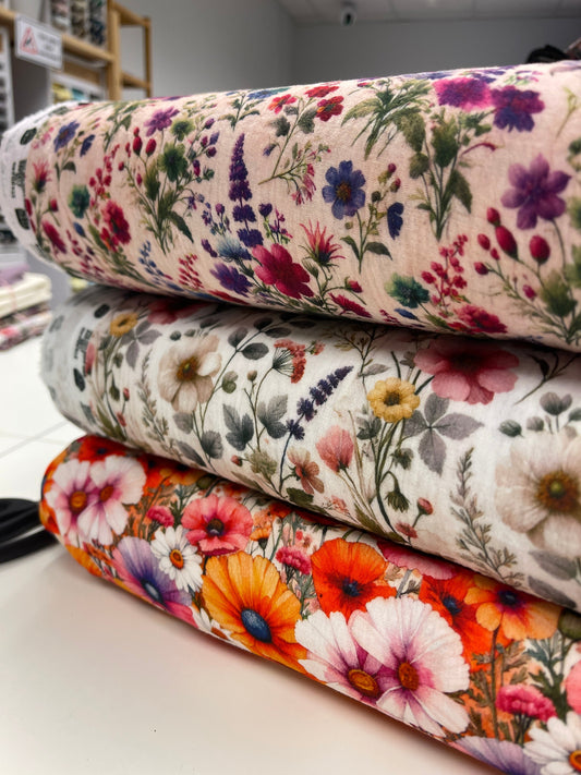muslin - poppies and daisies 140 g/m²