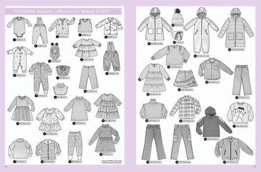 Attēls ar OTTOBRE design Kids Ziema– bērnu apģērbu piegrieztņu žurnāls angļu valodā – pieejams internetā Šarlotes audumi