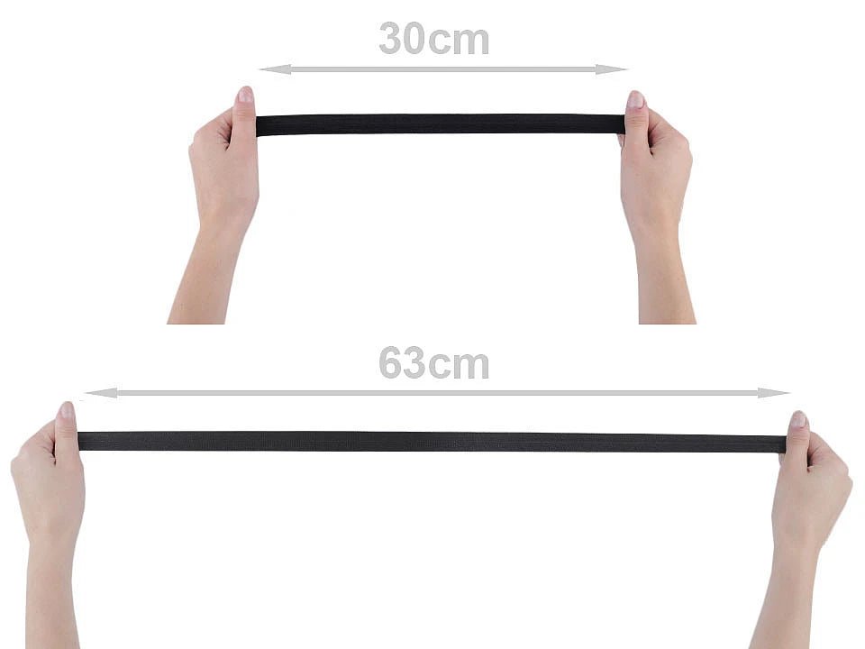 Folded elastic, 2 cm, black with a sheen