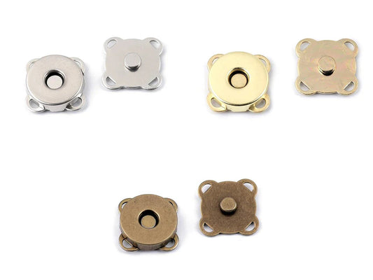 Sew-on magnetic clasp Ø14 mm-antique (set of 5)