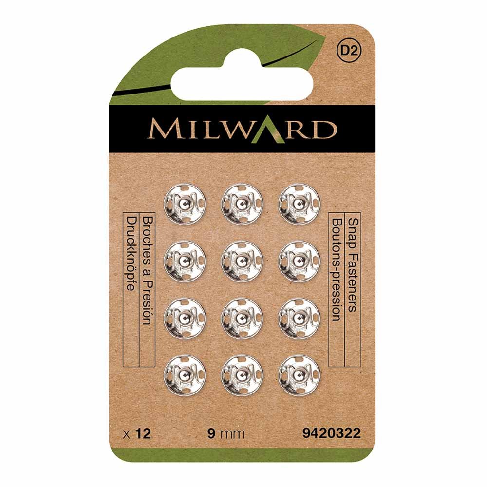 Sew-on snap fasteners Ø9 mm Milward - silver