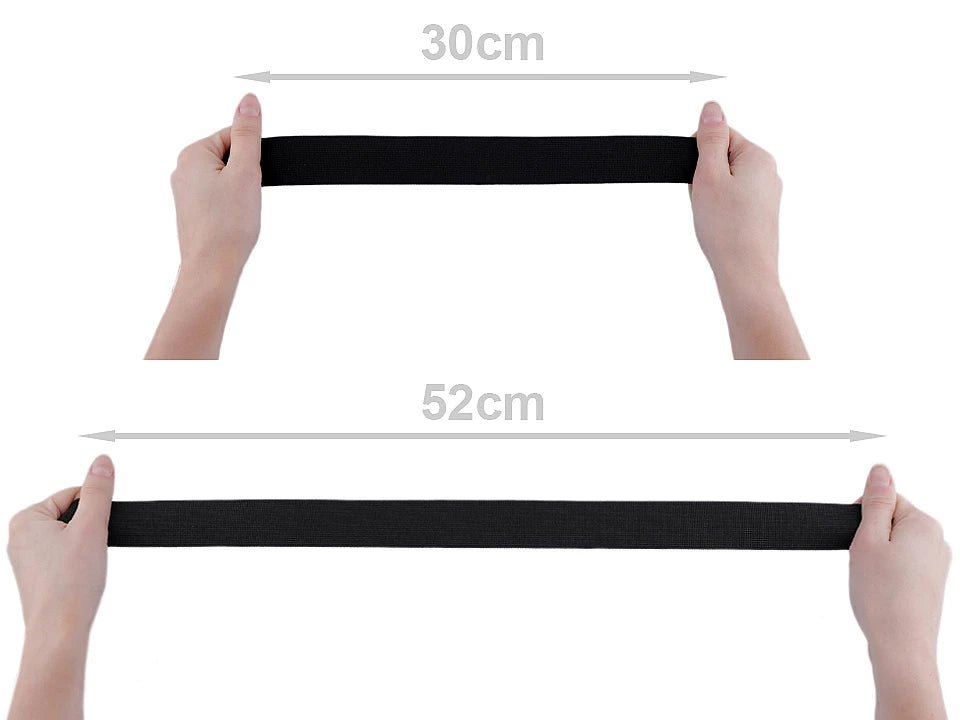 Flat elastic band - 3.5 cm black