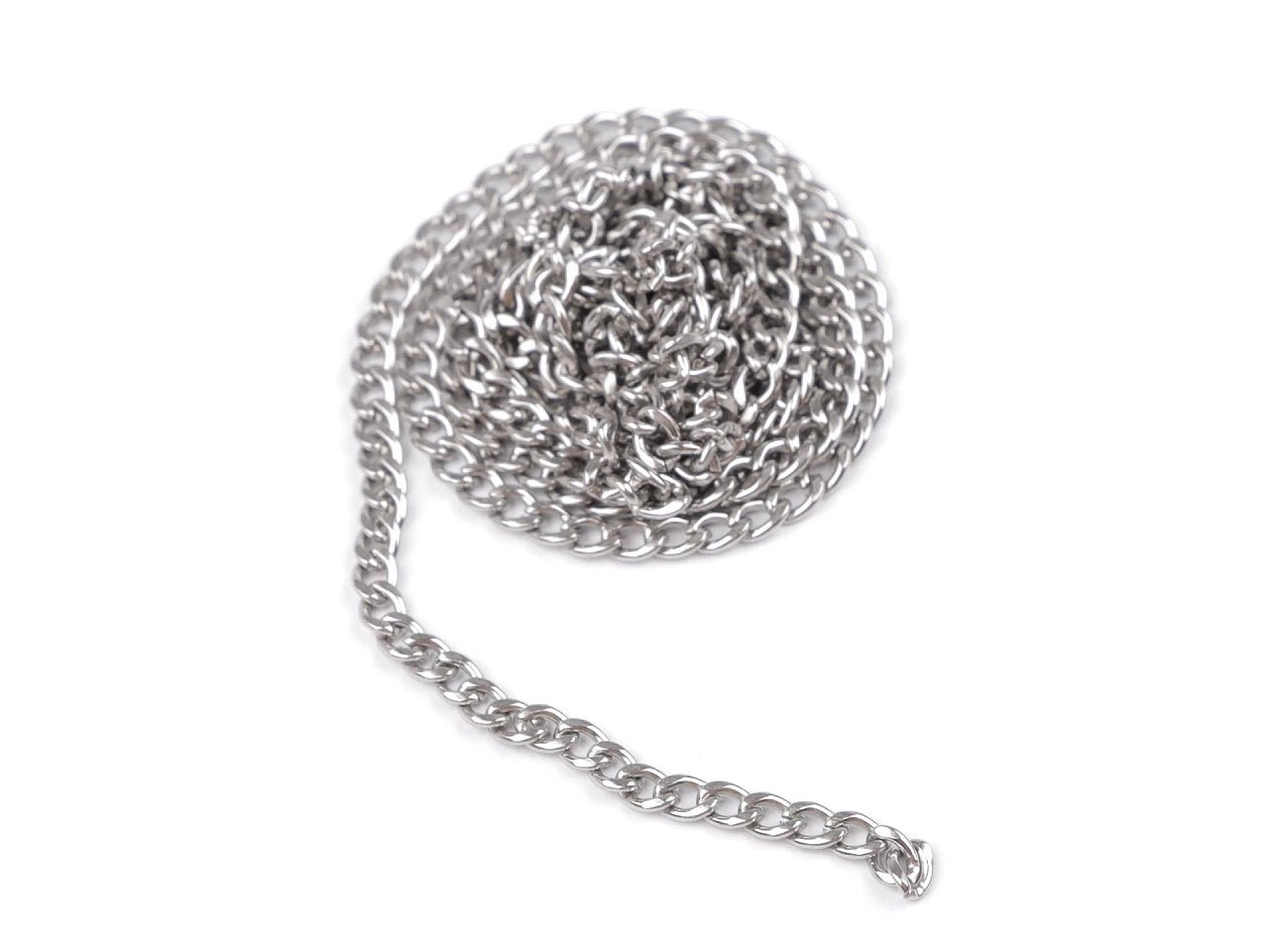 Płaski łańcuszek ze stali nierdzewnej, 3,7 mm, 1 m