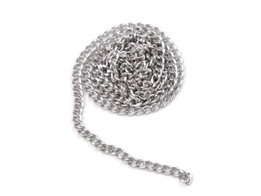 Płaski łańcuszek ze stali nierdzewnej, 3,7 mm, 1 m