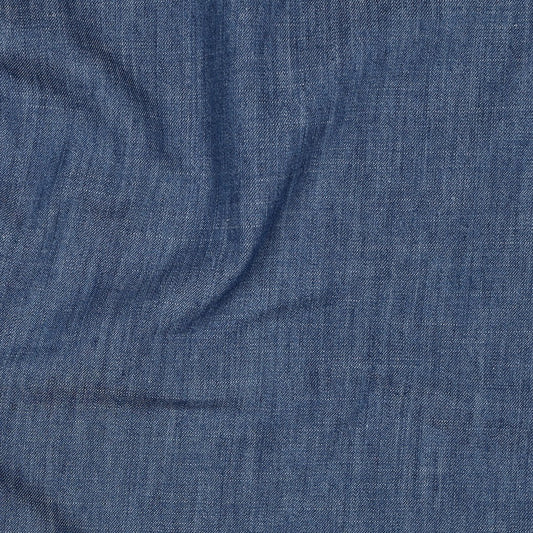 Image of thin denim fabric for dresses, shirts - indigo blue 135 g/m² – available at Šarlotes audumi