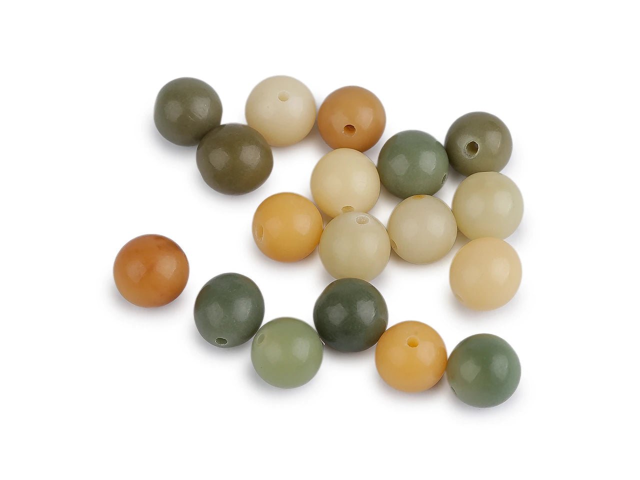 Attēls ar Plastmasas pērlītes ar dabīgā ahāta imitāciju Ø11–13 mm, 20 g – mix – pieejams Šarlotes audumi