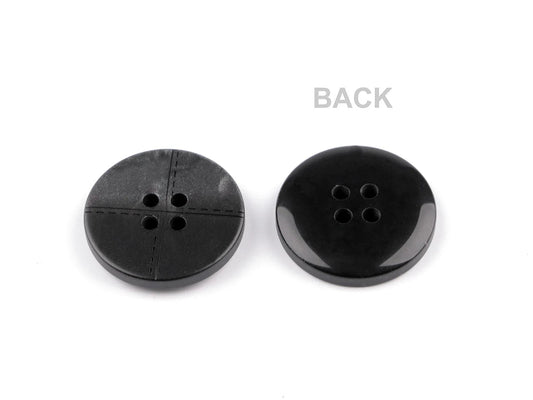 Image of plastic buttons 25 mm - black – available at Charlotte's Fabrics
