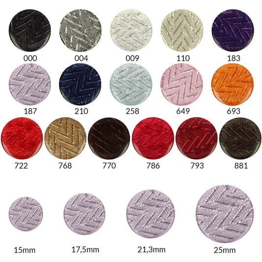 Plastic buttons 25 mm - violet zigzag motif