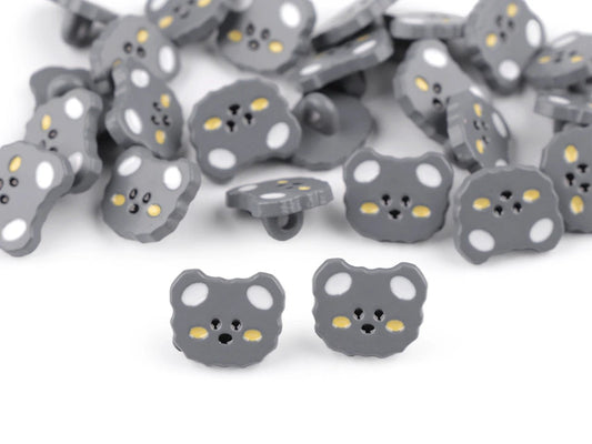 Image with button on a stem 15 mm cats|various shades – available at Charlotte's Fabrics