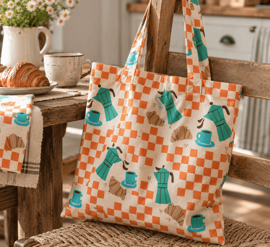 alt
Obraz z tkaniny Premium 100% bawełniana – Espresso i croissant – dostępna online w Šarlotes audumi