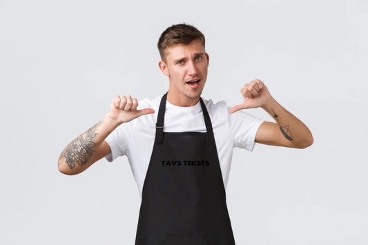 alt
Image of an apron with your text - black – available Šarlotes audumi