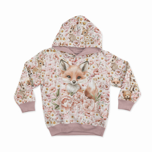 Loop-knit panel - daisies and peonies, fox cub 250 g/m² | Design-05