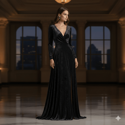 Image of velvet with elastane - black 240 g/m² – available at Šarlotes audumi