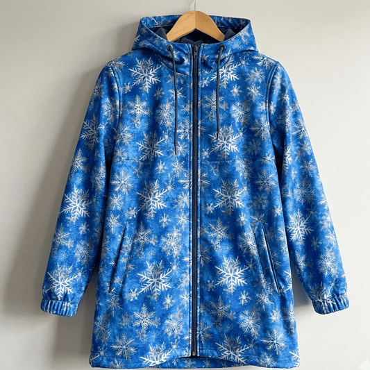 Image with Softshell fabric - snowflakes 300 g/m² – available at Šarlotes audumi
