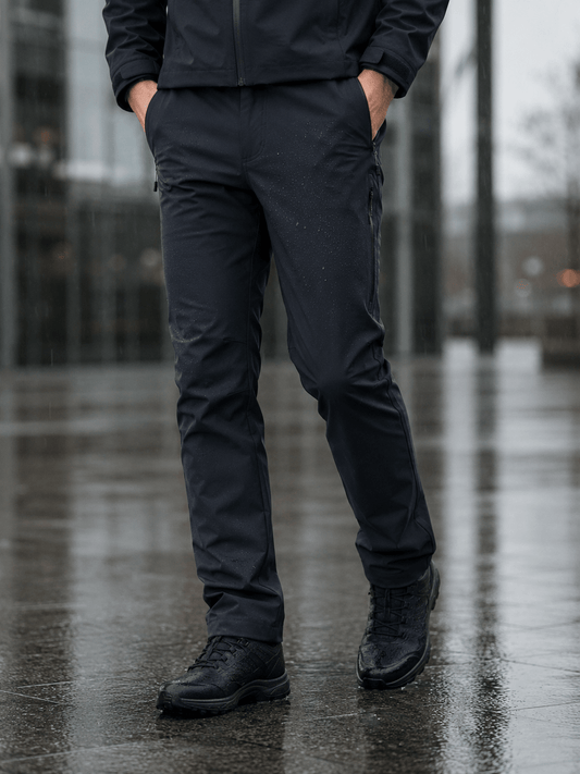 Zdjęcie wodoodpornej tkaniny softshell – granatowy, dostępnej online w Šarlotes audumi