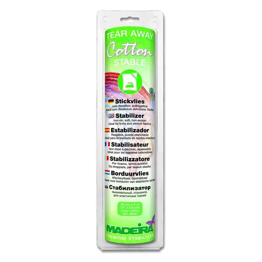 Stabilizers for stretchy fabrics, Madeira Cotton Stable adhesive tear-away - 30 cm × 5 m