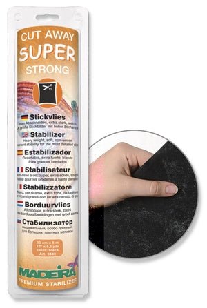 Cut-away stabilizer for high-detail embroidery Madeira Super Strong Black 30 cm × 5 m