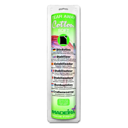 Tear-away embroidery stabilizer Madeira Cotton Soft Black 30 cm × 10 m