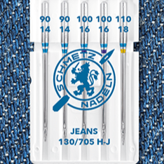 SCHMETZ JEANS sewing machine needles for denim - No. 90/100/110 (5 pcs.)