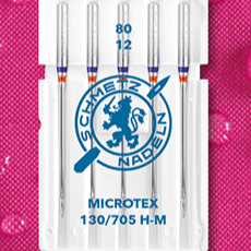 Needles for fine fabrics for sewing machines SCHMETZ MICROTEX - No. 80 (5 pcs.)