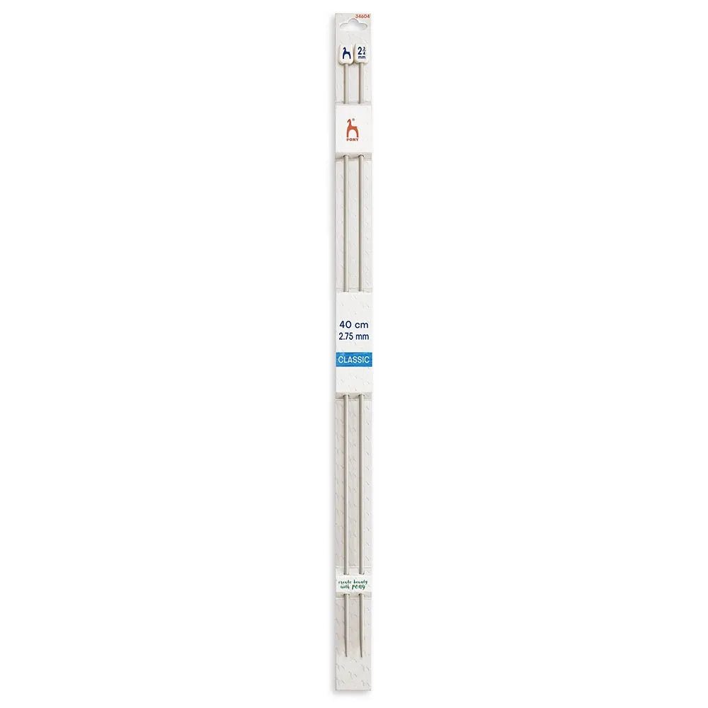 proste druty do robienia na drutach Pony 40 cm, rozmiary 2 mm - 10 mm