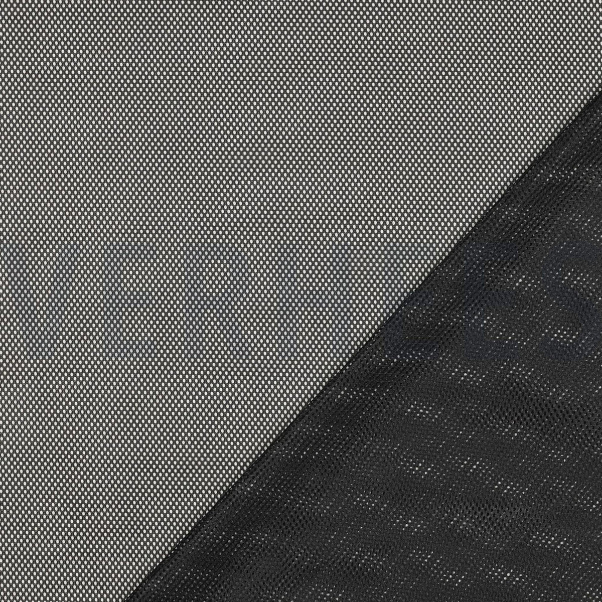 Mesh, net fabric - black - available online at Šarlotes audumi