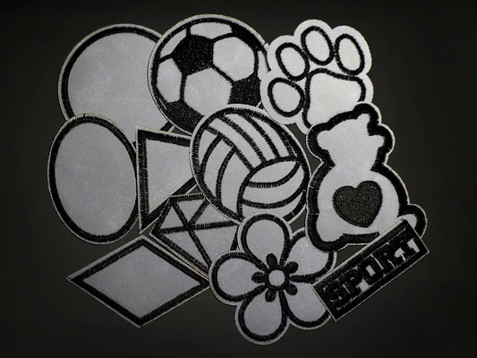 Image with iron-on reflectors, appliqués | various shapes and sizes – available at Šarlotes audumi