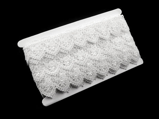 alt
Image with Venetian lace ribbon 45 mm - white – available at Charlotte's Fabrics