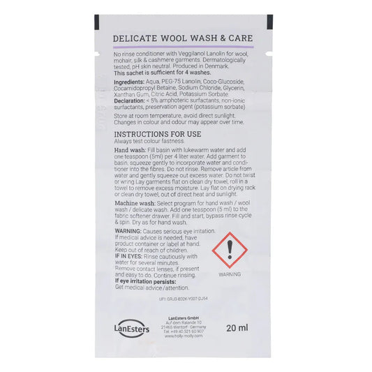 Image of Holly Molly wool detergent – 20 ml – available at Charlotte's Fabrics