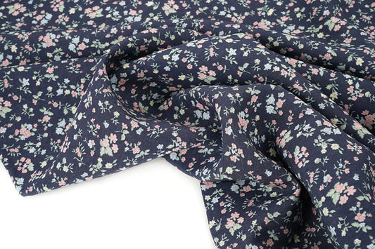 Image of viscose fabric - delicate flowers 80 g/m² – available at Šarlotes audumi