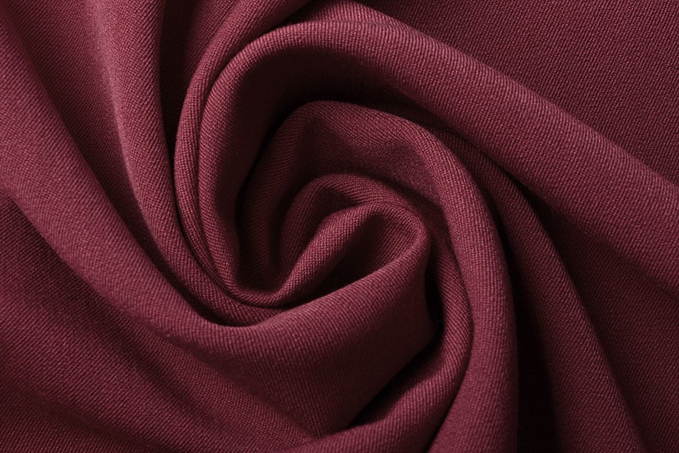 Viscose gabardine with elastane - dark red 275 g/m²