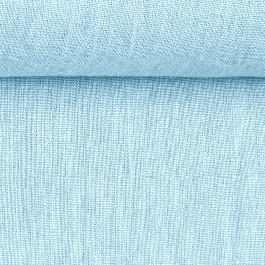 100% Softened linen-light sky blue 205 g/m²