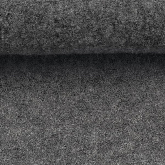 100% Wool Fabric-Melange Grey 385 g/m²