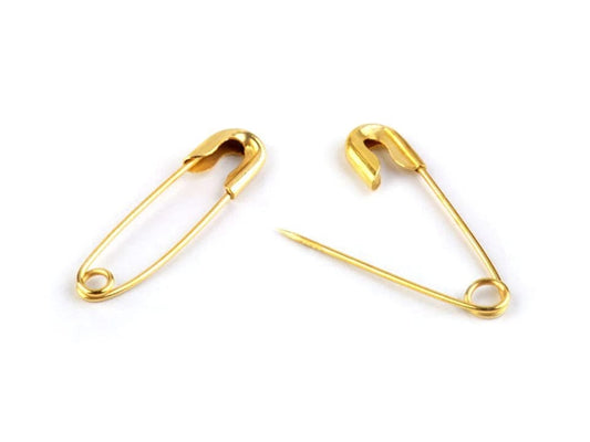 Safety pins, paper clips 20 mm-gold (pack of 100 pcs)