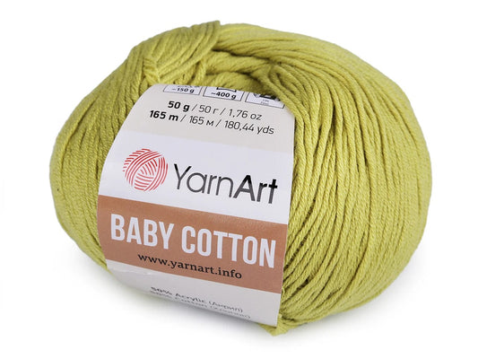 Dzija Yarn Art Baby Cotton-green-yellow 165m 50g #436
