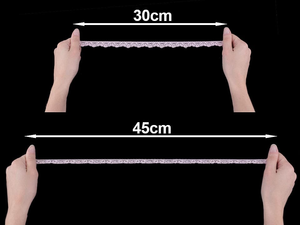 Black elastic polyamide lace - 1.6 cm