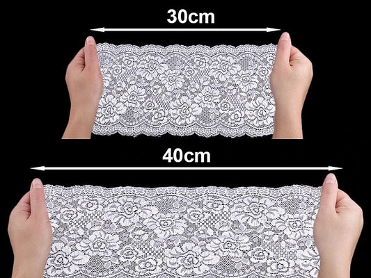 Elastic polyester lace-18 cm dark green