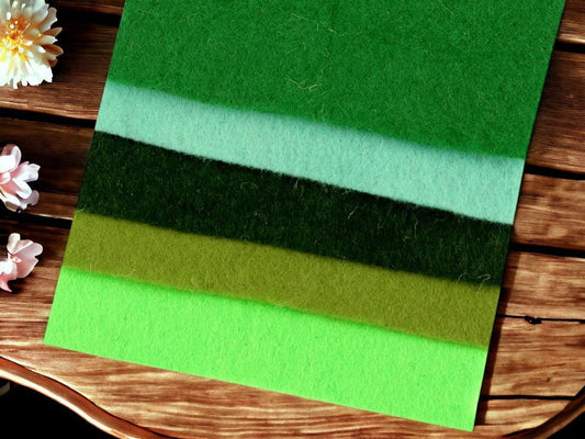 felt roll - green shades