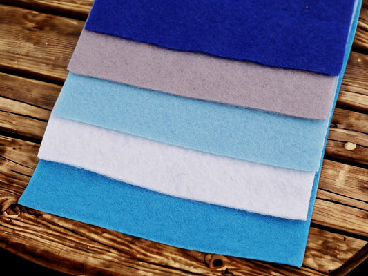 Wool roving - blue shades