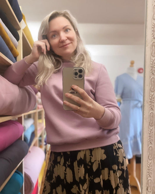 Cotton insulated knitwear - powder pink 285 g/m²