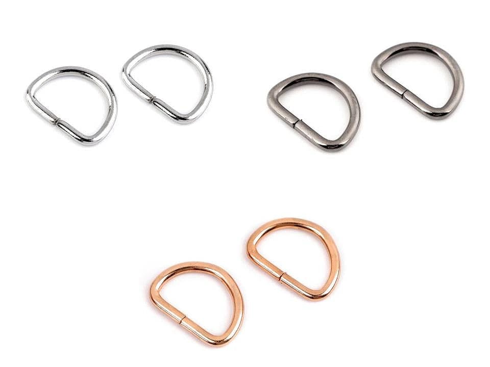 Metal D-ring 20 mm silver-tone (10 pcs per set)
